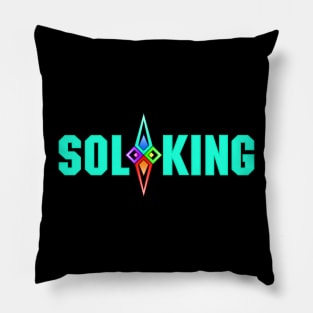 SOL KING LOGO - LIGHT BLUE TEXT Pillow