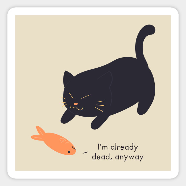 Catch Fish Cat Sticker Teepublic