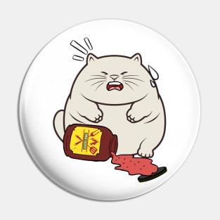 Funny sumo cat spilled BBQ sauce Pin