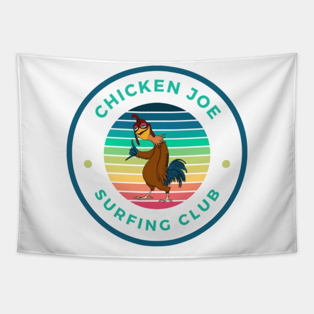 retro chicken joe surfing club Tapestry by PSYCH90