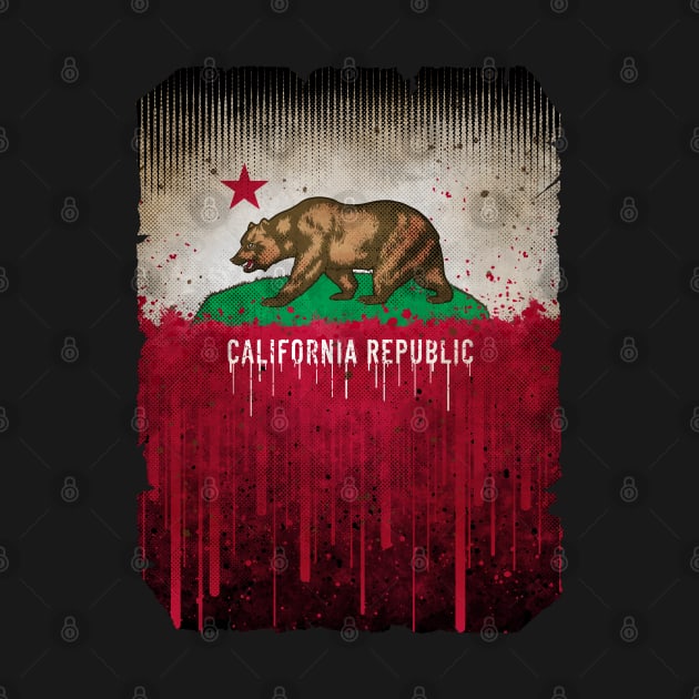 California Bear Flag (vintage Grunge Style) #1 by Winya