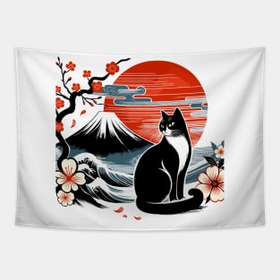 Kawaii Cat Anime Japanese Retro Funny Cat Tapestry