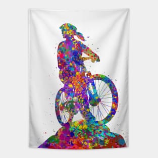 Mountain biker girl Tapestry