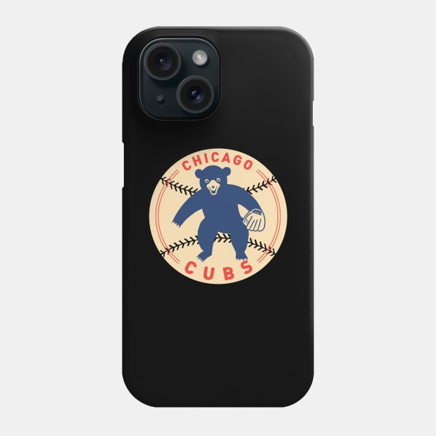 Chicago Cubs Fielding Bear by Buck Tee Phone Case by Buck Tee