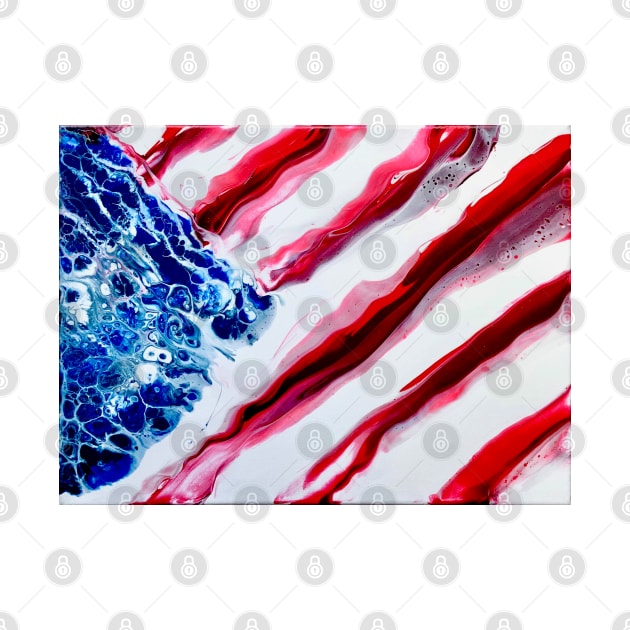 American Flag - Abstract US Flag - July 4th - Independence Day - Stars & Stripes Print by Artist Rob Fuller