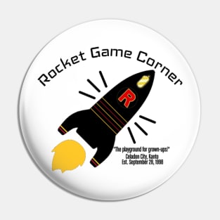 Rocket Game Corner T-Shirt in black lettering Pin