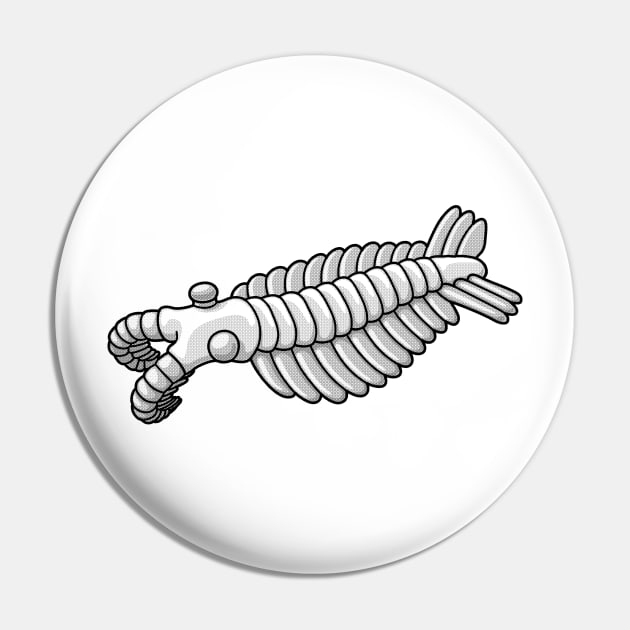 Duotone Illustration of Anomalocaris Pin by taylorcustom