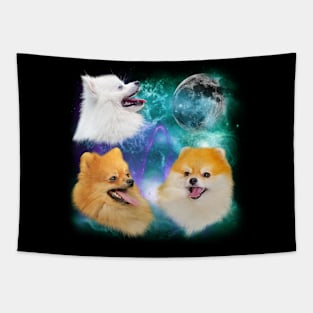 Pomeranian Emerald night Tapestry