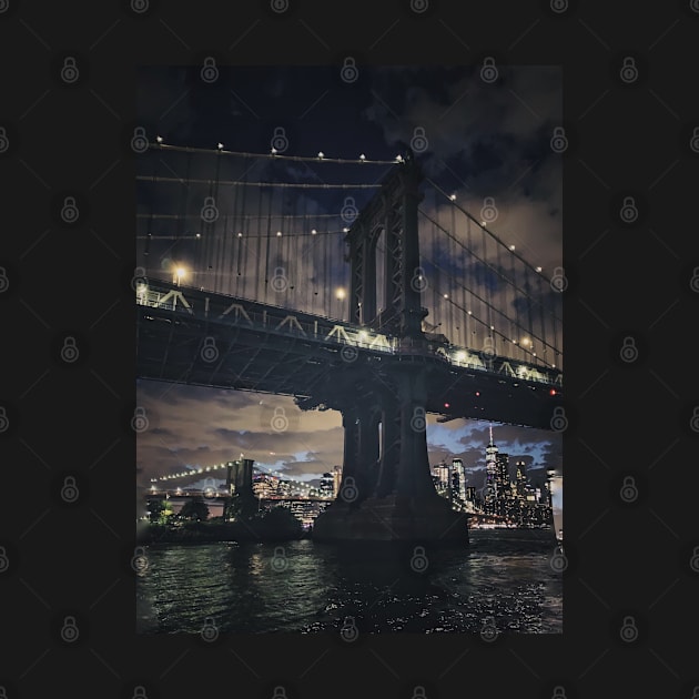 Two Bridges by Night, NYC by eleonoraingrid