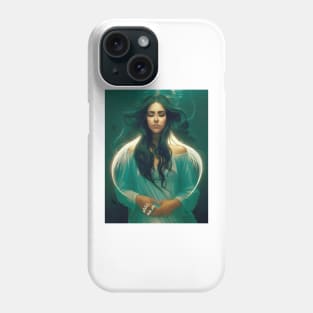 WATER SPIRIT Beautiful Spirit Woman Underwater Stylized Digital Painting Phone Case