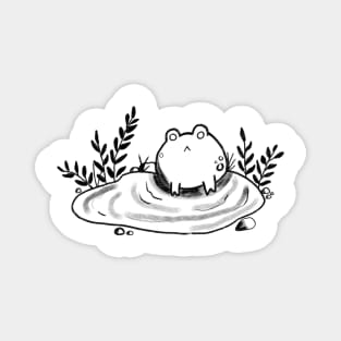 cute frog in a pond Magnet