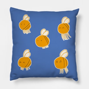 Cute Happy Golden Bees Pillow