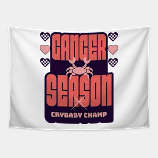 Cancer Season Y2K Aesthetic Crybaby Champ Zodiac Sign Tapestry