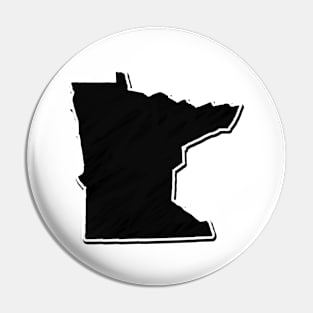 Black Minnesota Outline Pin