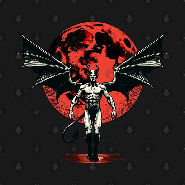 Devilman with Red Moon by Art_Boys