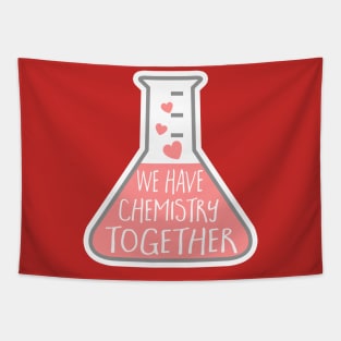 We have chemistry together - funny Valentines pun Tapestry