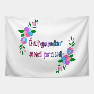 Catgender and proud floral design Tapestry
