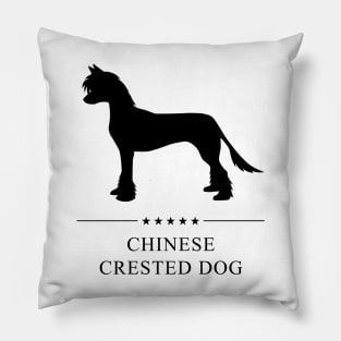 Chinese Crested Dog Black Silhouette Pillow