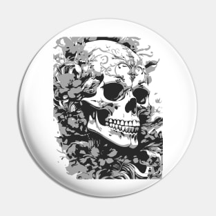 intricate skull Pin