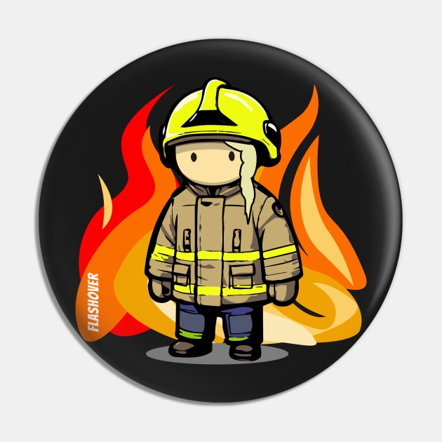 Urban Firefighter Female - Large Design (Light Hair) Pin by Flashover