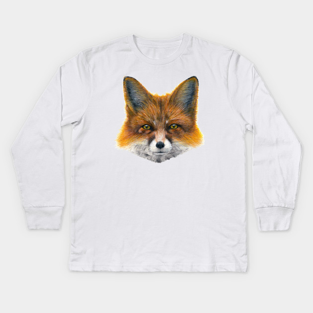 Fox Face Painting In Acrylic Fox Kids Long Sleeve T Shirt