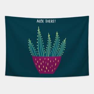 Aloe There! Succulent Plant Pun Humor Tapestry