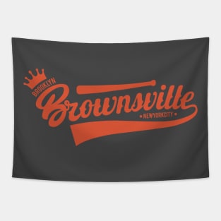 Brownsville New York Brooklyn - Brownsville  Brooklyn Schriftzug - Vintage Brownsville Logo Tapestry