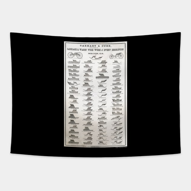 19th Century Carriage & Wagon Woodwork Broadside Tapestry by MerchByToolemera