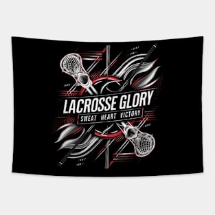 Lacrosse Glory: Sweat, Heart, Victory Tapestry