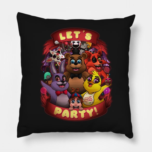 FNAF Let's Party Pillow by ChristaDoodles