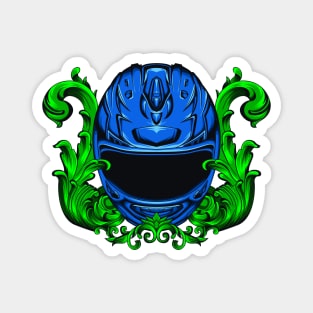 Blue helmet with ornament Magnet