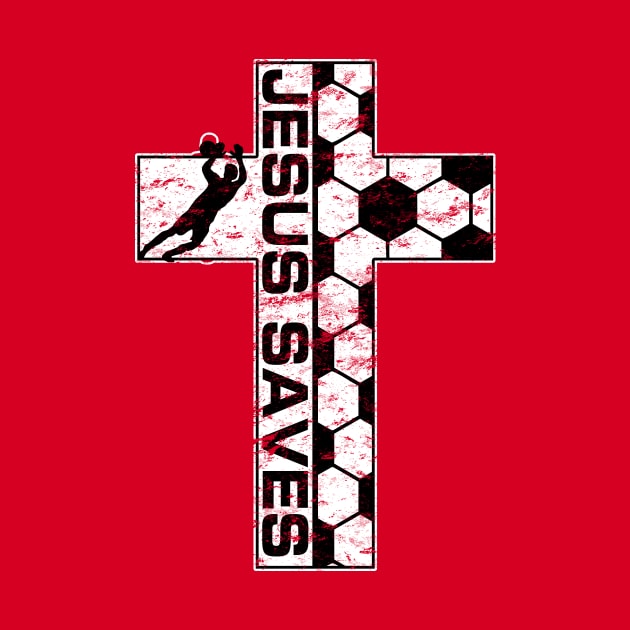 Soccer Jesus Saves Goalie Keeper Christian Cross by TeeCreations