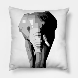 elephant grayscale Pillow