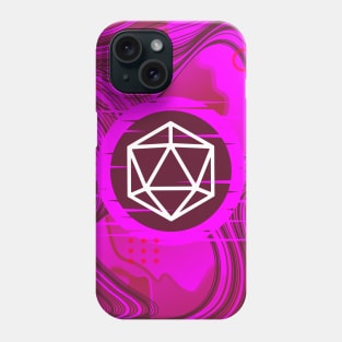 Pink Glitch Polyhedral D20 Dice Tabletop RPG Phone Case