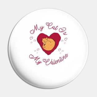 My Cat Is My Valentine Valentines Day Gift Pin