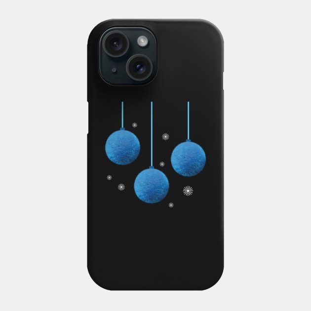 Blue Fuzzy Tree Ornaments Phone Case by OksBPrint