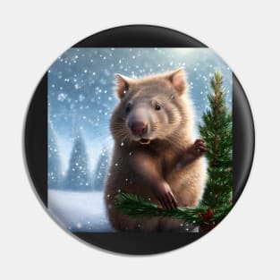 Holiday Wombat! Pin