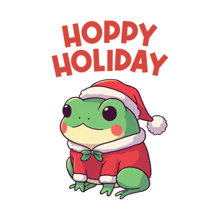 Hoppy Holiday Christmas Frog Santa T-Shirt