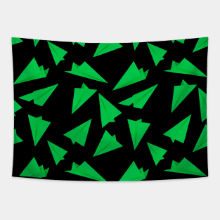 Paper Planes Pattern Green Black Tapestry