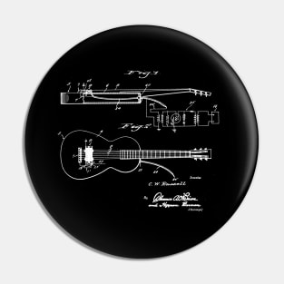 Guitar Vintage Patent Drawing Pin