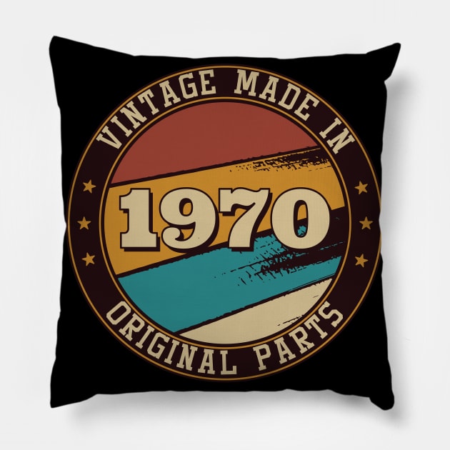 Vintage Made In 1970 50th Birthday Men Pillow by Bestseller