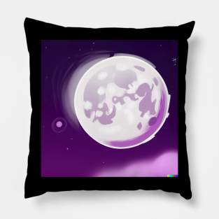 Moon in purple sky Pillow