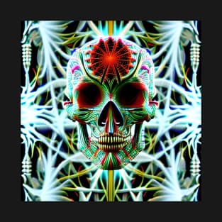 Trippy Psychedelic Patterns Skull 11 T-Shirt