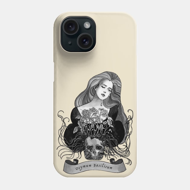 Witchy Herbarium, Basil Phone Case by Alilunet