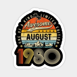 Awesome Since August 1980 Vintage 43rd Birthday Magnet