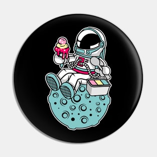 Astronaut Eating Ice Cream Pin