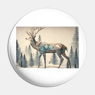 Geometric Winter Deer - Christmas, Hanukka, Happy New Years Pin