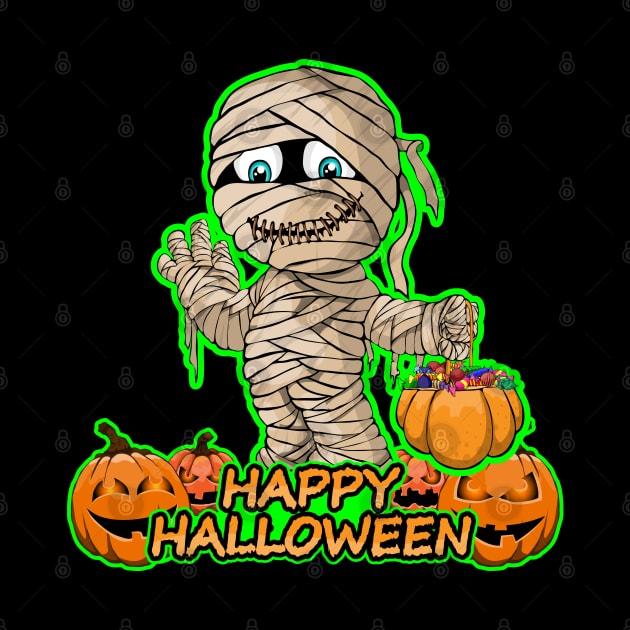 Mummy Scary and Spooky Happy Halloween Funny Graphic by SassySoClassy