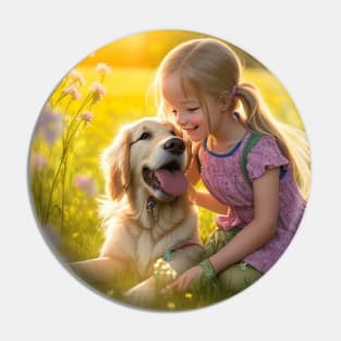 child hanging out with a dog. Pin