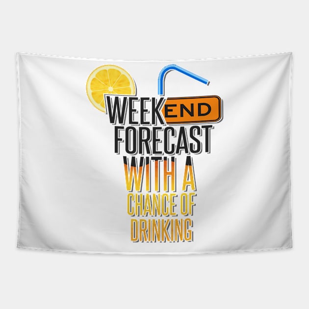 'Weekend Forecast Camping Drinking' Alcohol Gift Tapestry by ourwackyhome